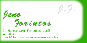 jeno forintos business card
