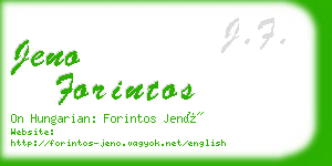 jeno forintos business card